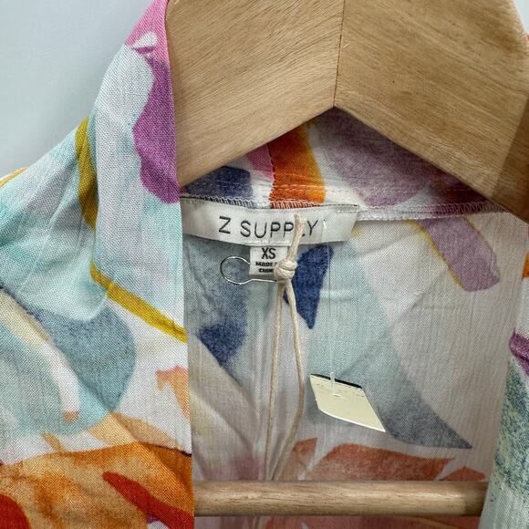 Z SUPPLY NWT Evereve Palm Multicolor Kimono Wrap // XS - Picture 7 of 14